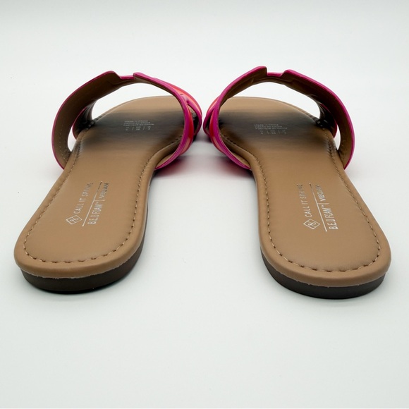 Call It Spring Kamiko Multicolor Slide Sandals Red Orange Pink 6 NEW - Picture 7 of 14